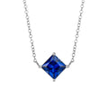Elements Gold Princess Cut Necklace with Lab Created Precious Stones