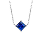 Elements Gold Princess Cut Necklace with Lab Created Precious Stones