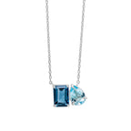 Elements Gold Toi et Moi Blue Topaz Necklace