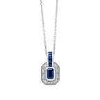Elements Gold Sapphire Channel and Diamond Necklace