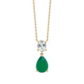 Elements Gold Toi et Moi Amethyst and Onyx Drop Necklace