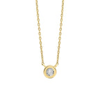 Elements Gold Rounded Bezel Diamond Necklace