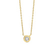 Elements Gold Rounded Bezel Diamond Necklace