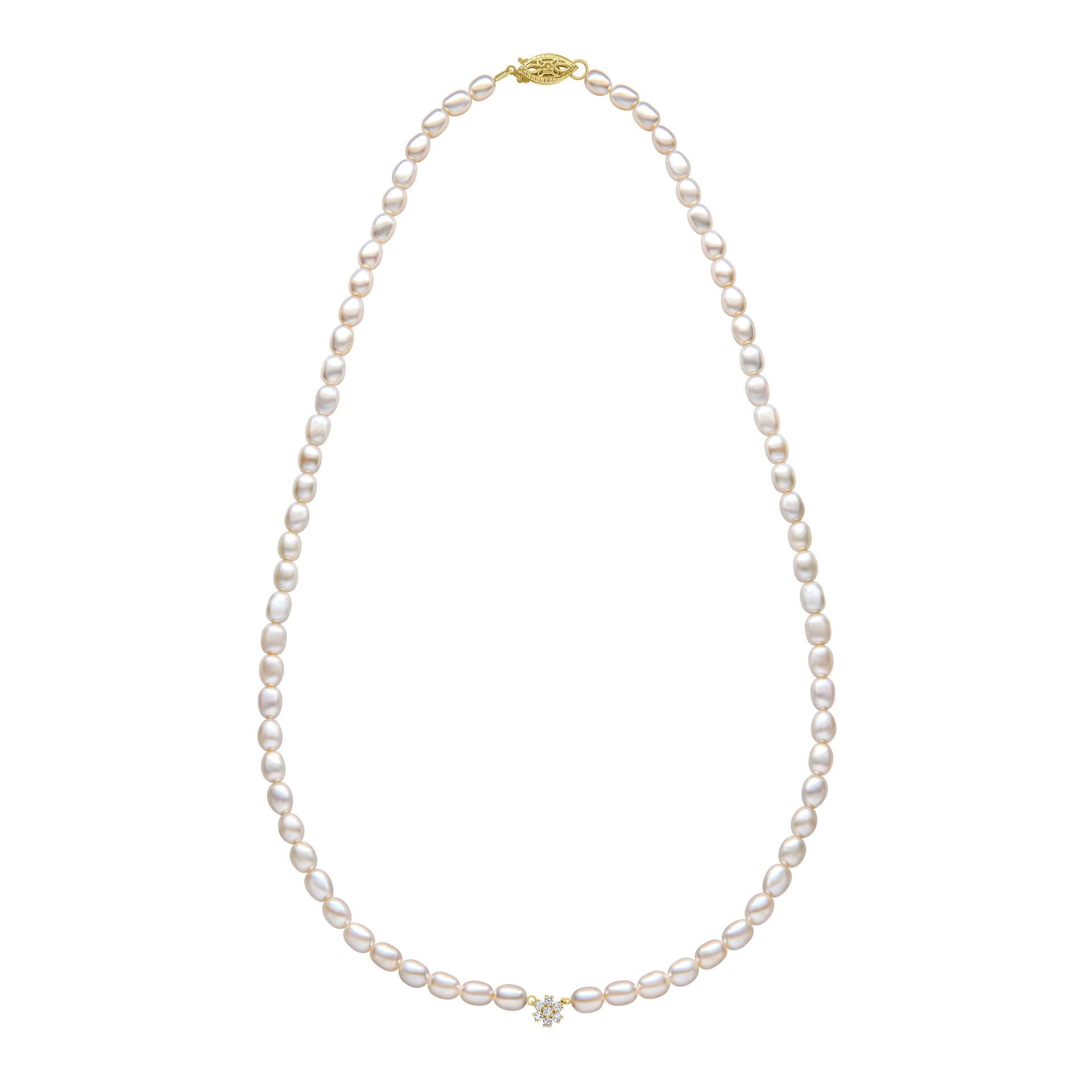 Elements Gold Seed Pearl and Flower Necklace