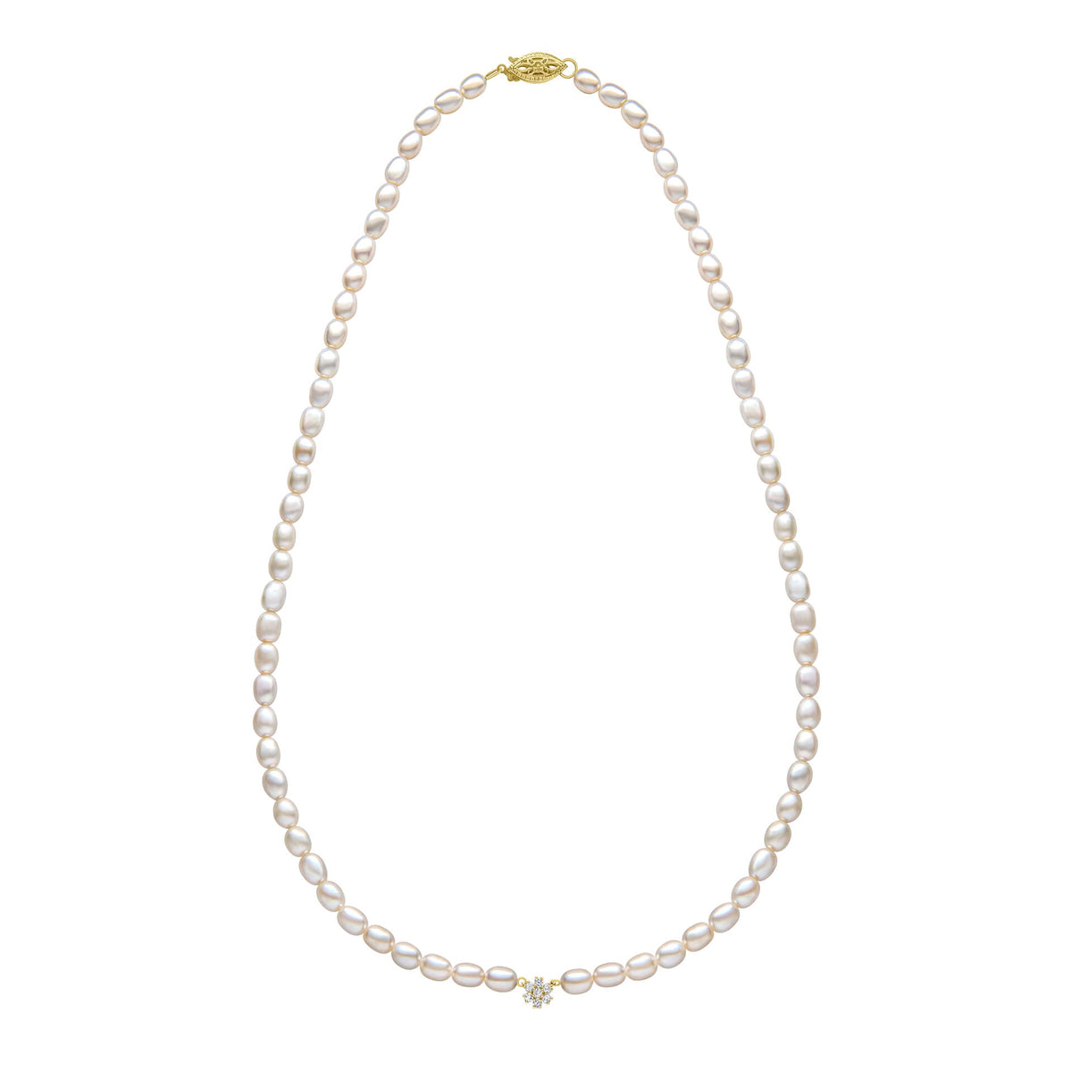 Elements Gold Seed Pearl and Flower Necklace
