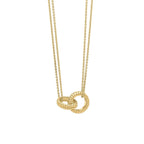 Elements Gold Ridged Texture Interlinking Necklace