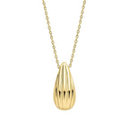 Elements Gold Ridged Teardrop Necklace