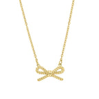 Elements Gold Rope Bow Necklace