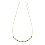 Elements Gold Ornate Blue Topaz Necklace