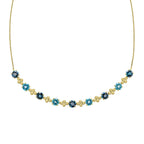 Elements Gold Ornate Blue Topaz Necklace