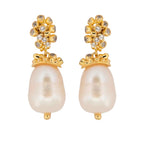 Gold Baroque Pearl Earrings - Lyra