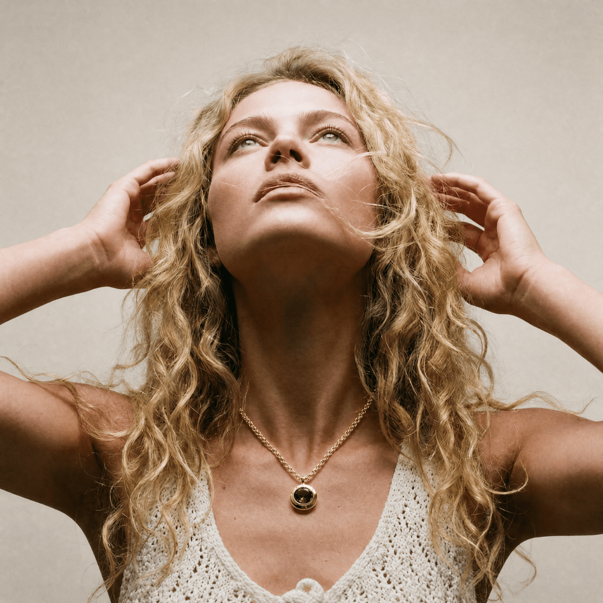 Gold Green Quartz Necklace - Margo