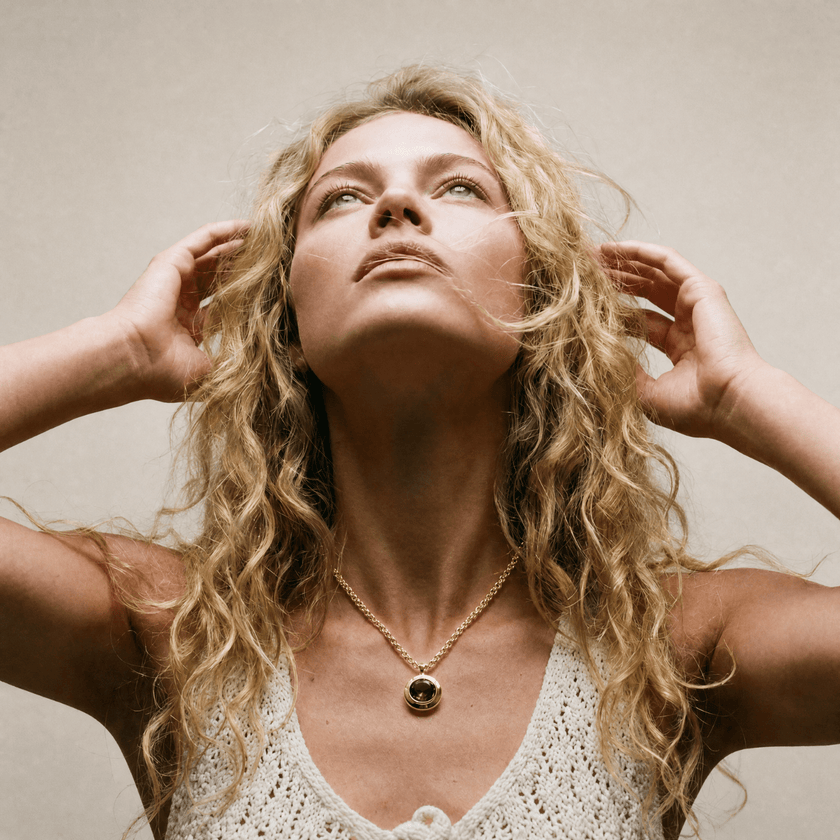 Gold Green Quartz Necklace - Margo