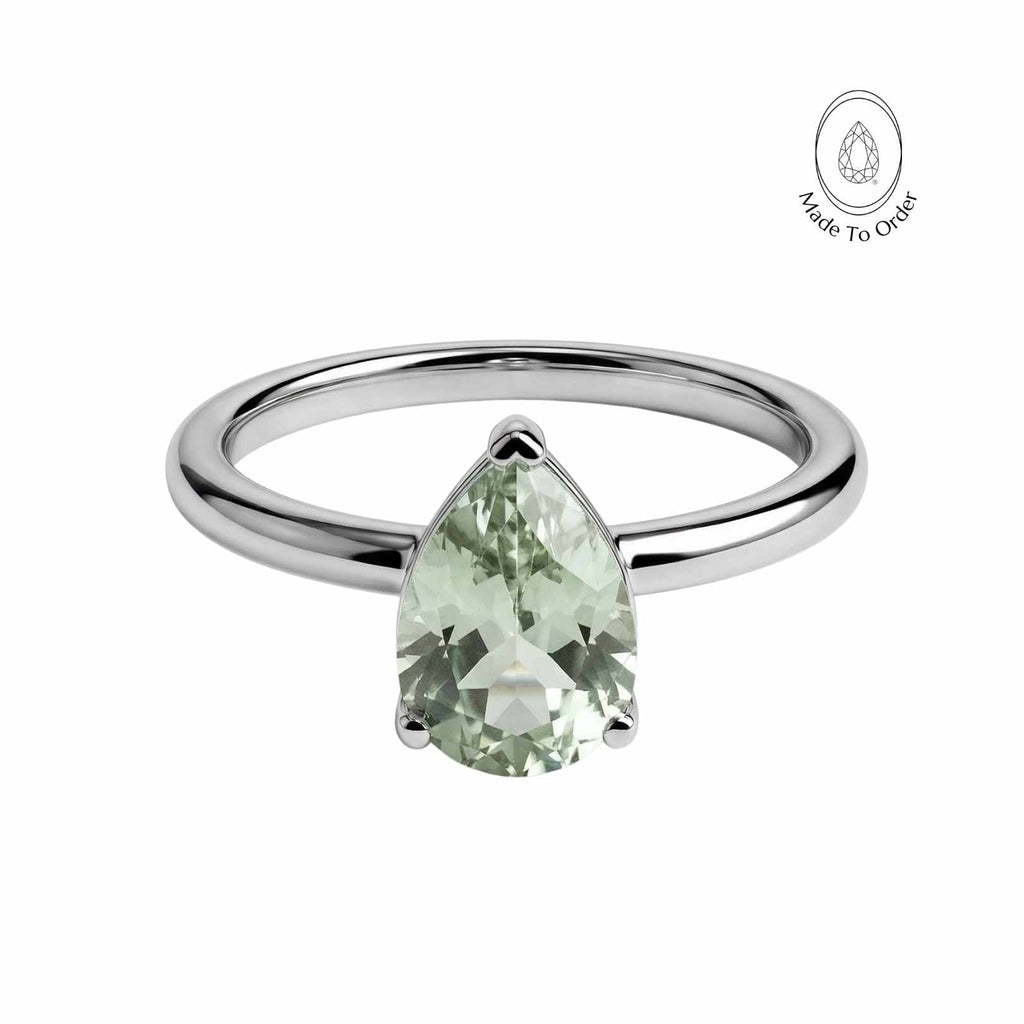 Anillo de oro o plata con peras de amatista - Zinnia