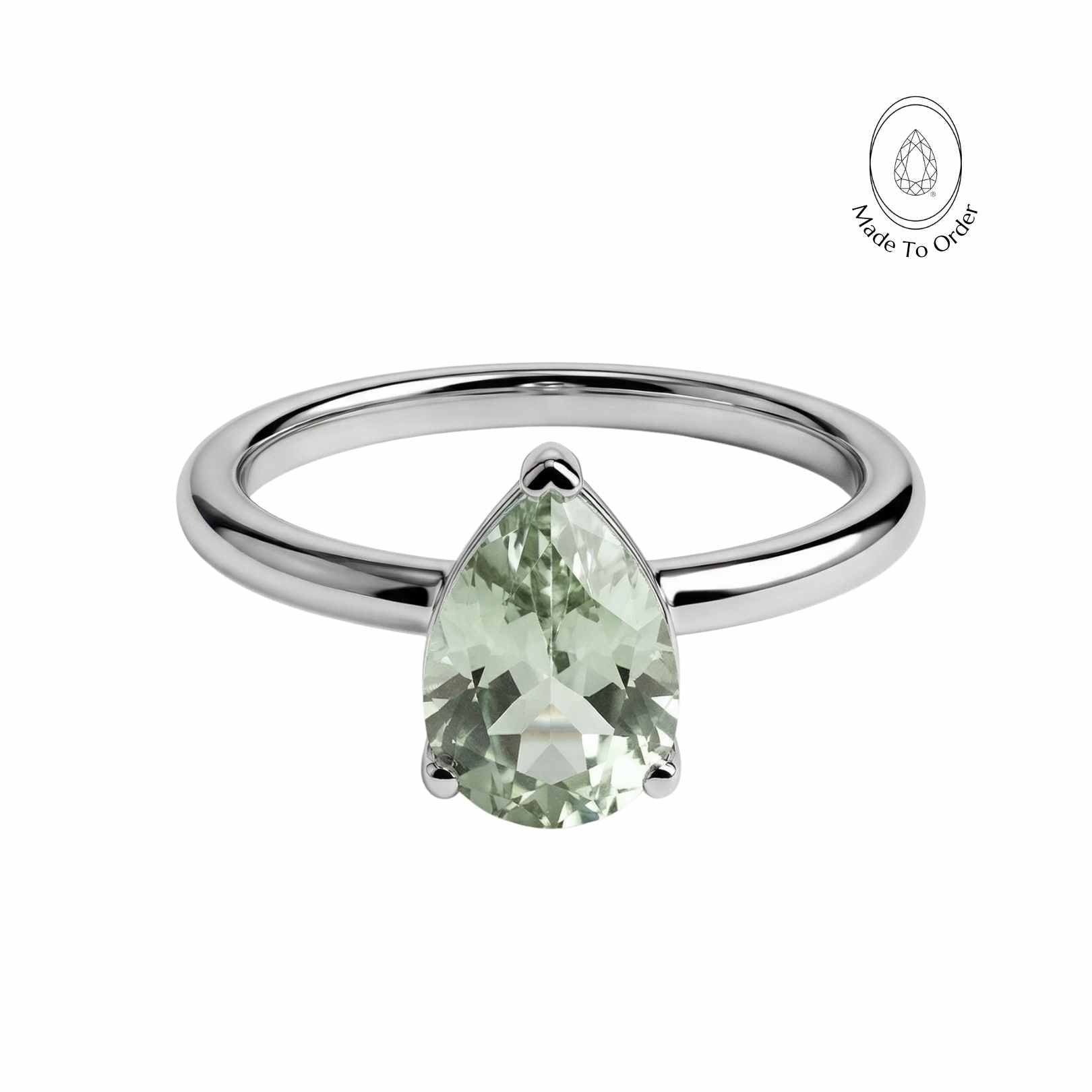 Anillo de oro o plata con peras de amatista - Zinnia
