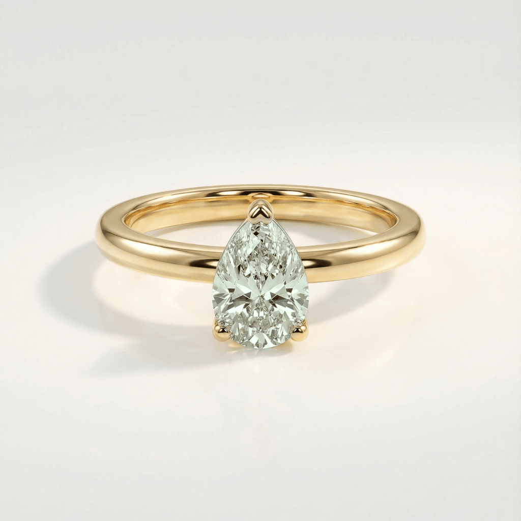 Anillo de oro o plata con peras de amatista - Zinnia