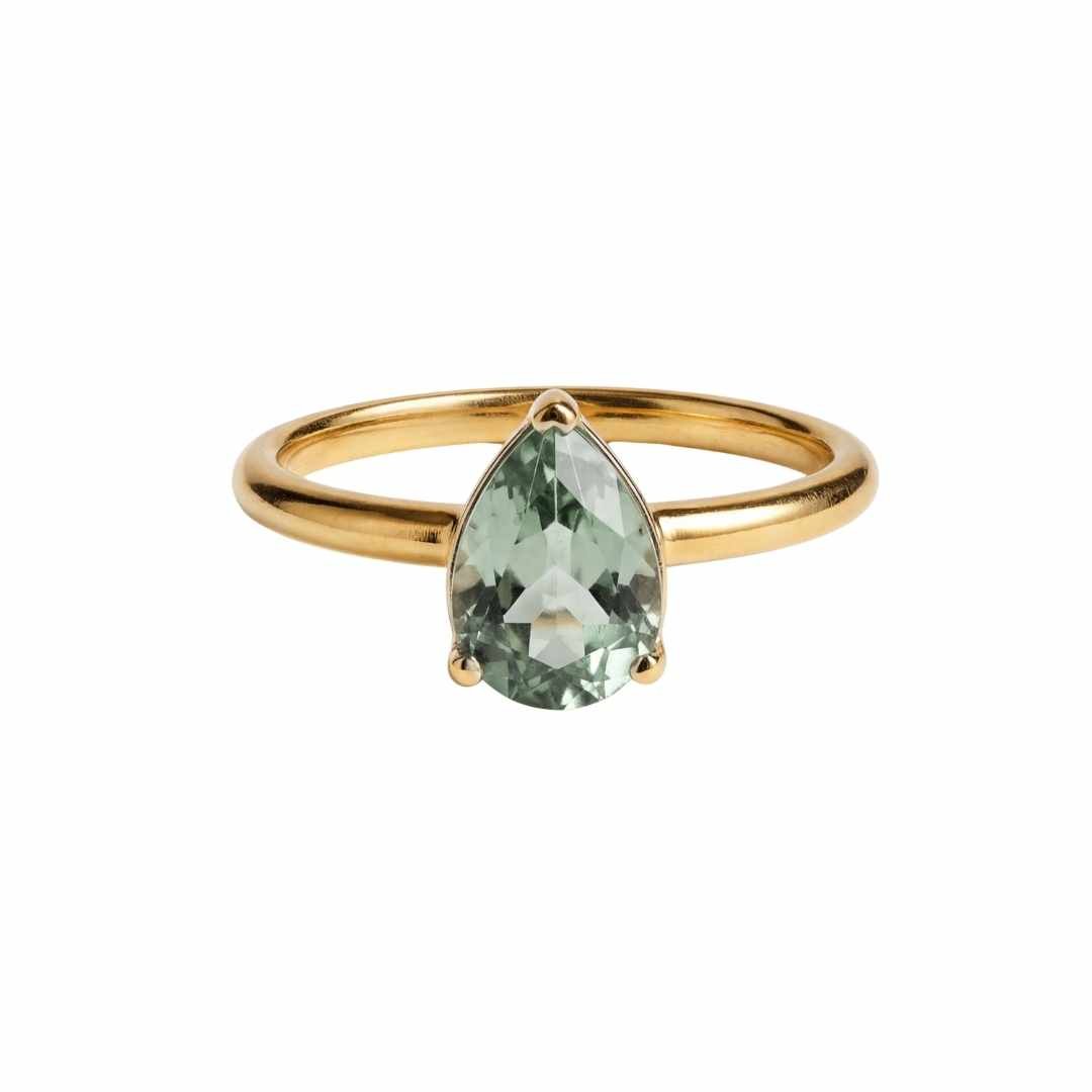 Anillo de oro o plata con peras de amatista - Zinnia