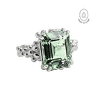 Silver Statement Green Quartz Ring - Giselle