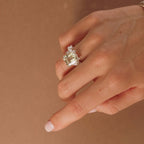 Silver Statement Green Quartz Ring - Giselle