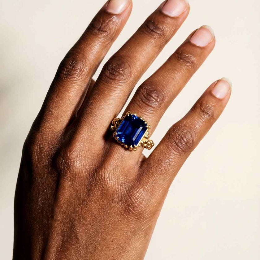 Gold Sapphire Ring - Layla