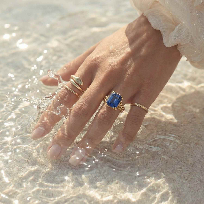 Gold Sapphire Ring - Layla