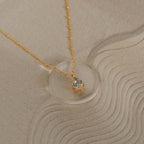 Collar de oro vermeil con cuarzo verde - Alba