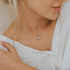 Collar de oro vermeil con cuarzo verde - Alba