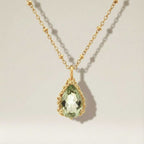 Collar de oro vermeil con cuarzo verde - Alba