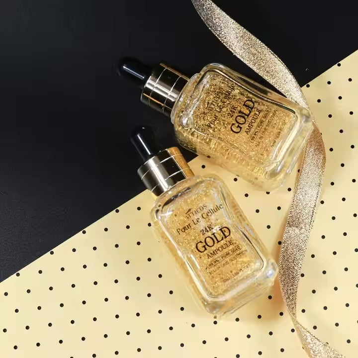 Atticos 24K Gold Ampoule 50ml Anti-Aging Wrinkle Care Whitening with Niacinamide Peptides for Face OEM/ODM