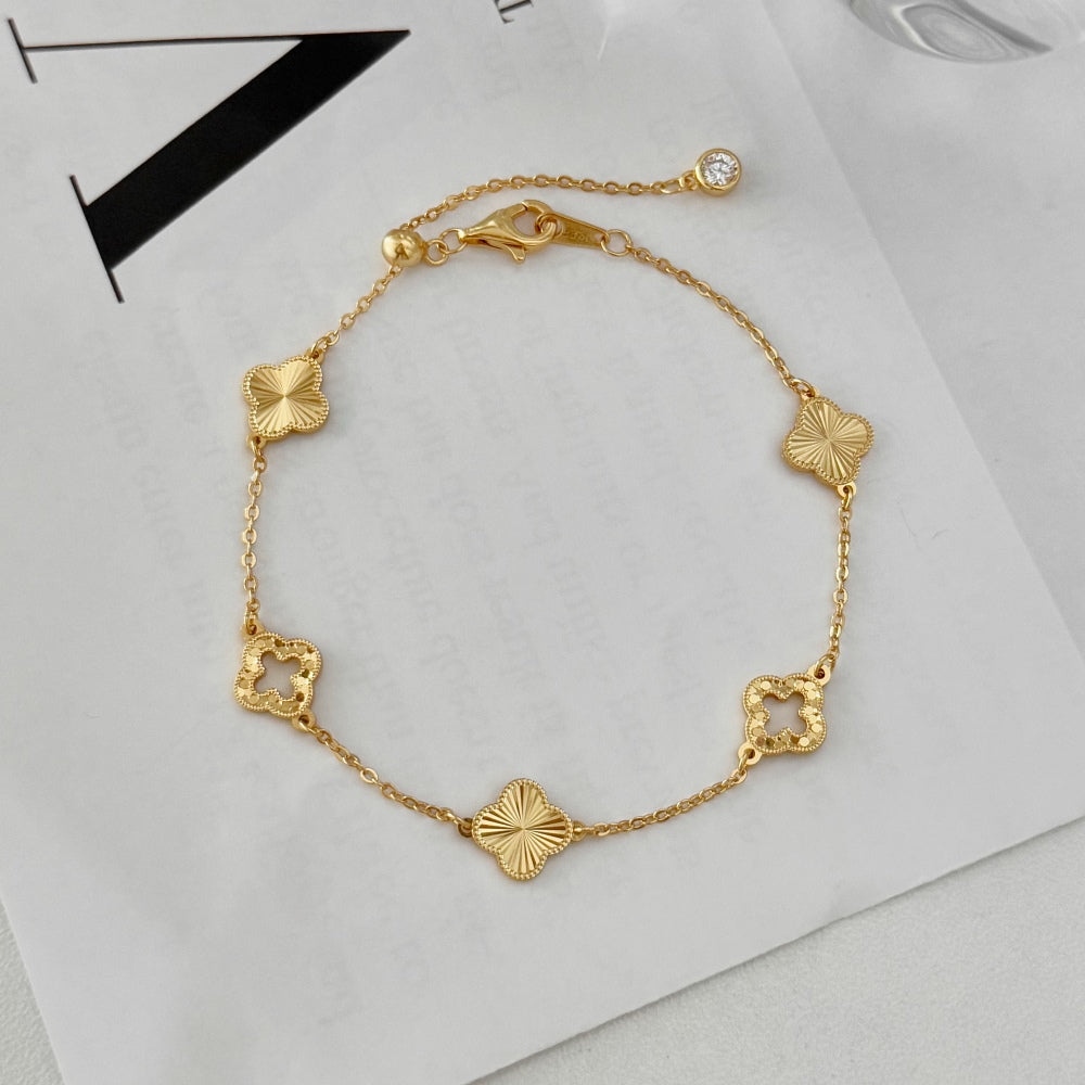 Gold Mixed Clover Bracelet