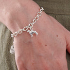 Golden Retriever Silver Dog Charm Bracelet