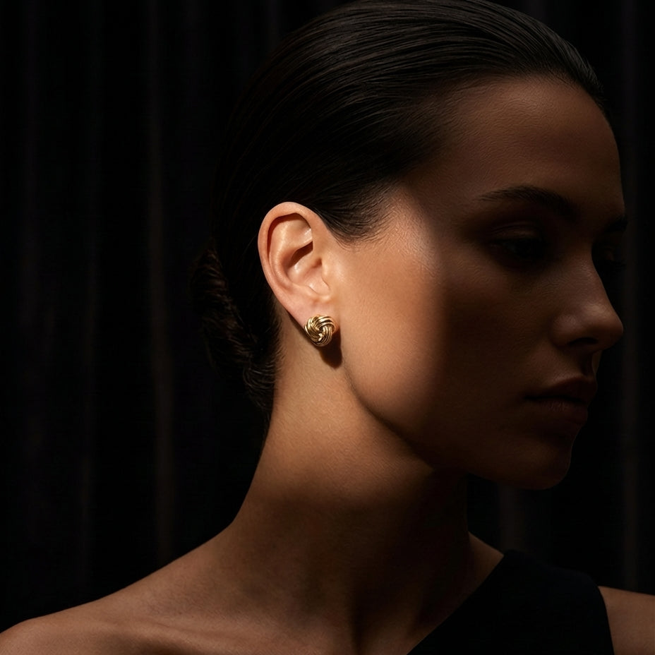 Gold twist earrings