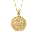 Elements Gold Engraved Tree of Life Pendant