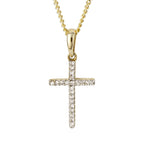 Elements Gold Cross Pendant with Diamond