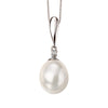 Elements Gold Freshwater Pearl and Diamond Drop Pendant