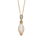 Elements Gold Opal Drop Pendant with Diamond Bale