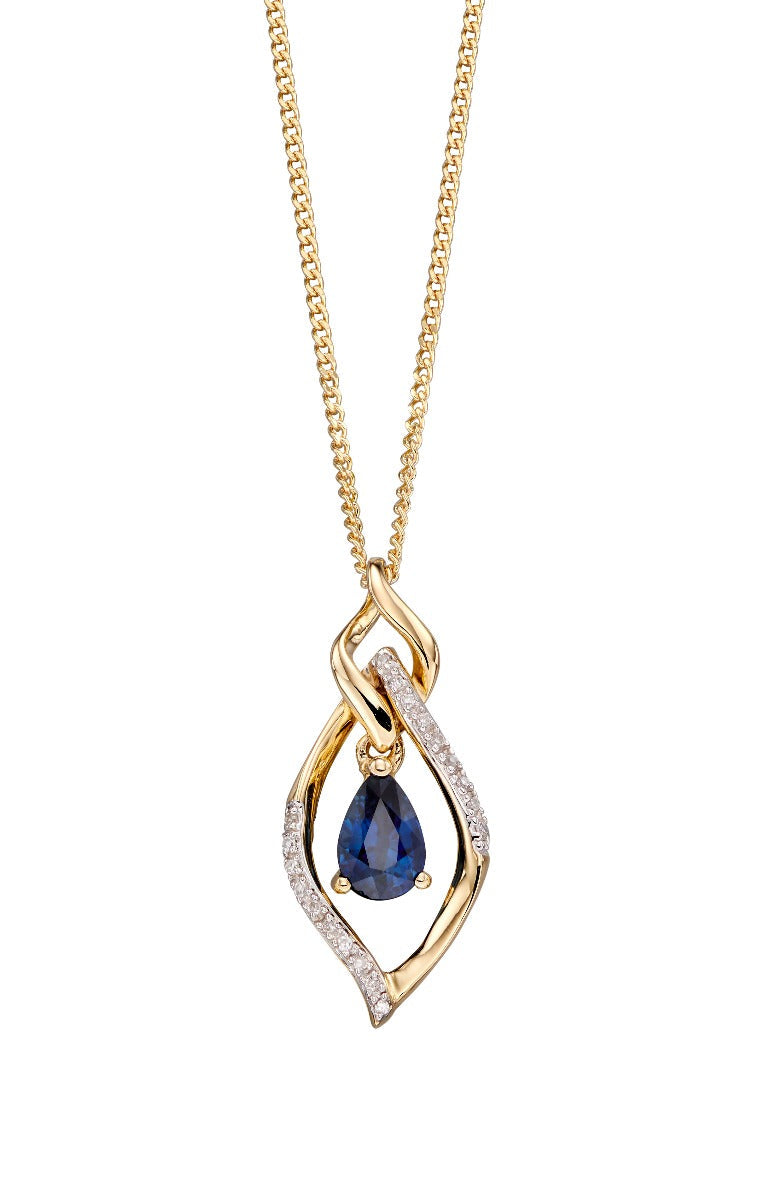 Elements Gold Double Drop Open Marquise Pendant