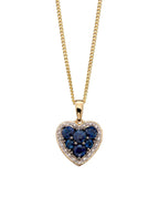 Elements Gold Heart Pendant with Precious Stones and Diamond Surround