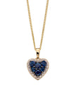 Elements Gold Heart Pendant with Precious Stones and Diamond Surround