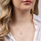 Elements Gold Semi-Precious Twist Pendant with Diamond Surround