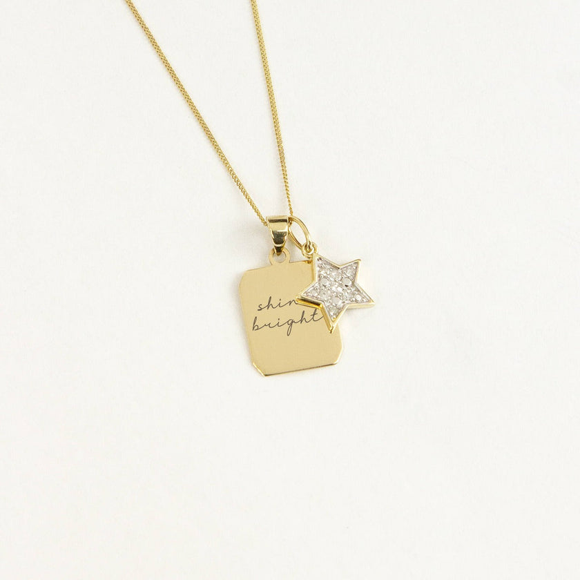 Elements Gold Star Pendant with Diamonds