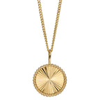 Elements Gold Granulation and Brushed Surface Disc Pendant