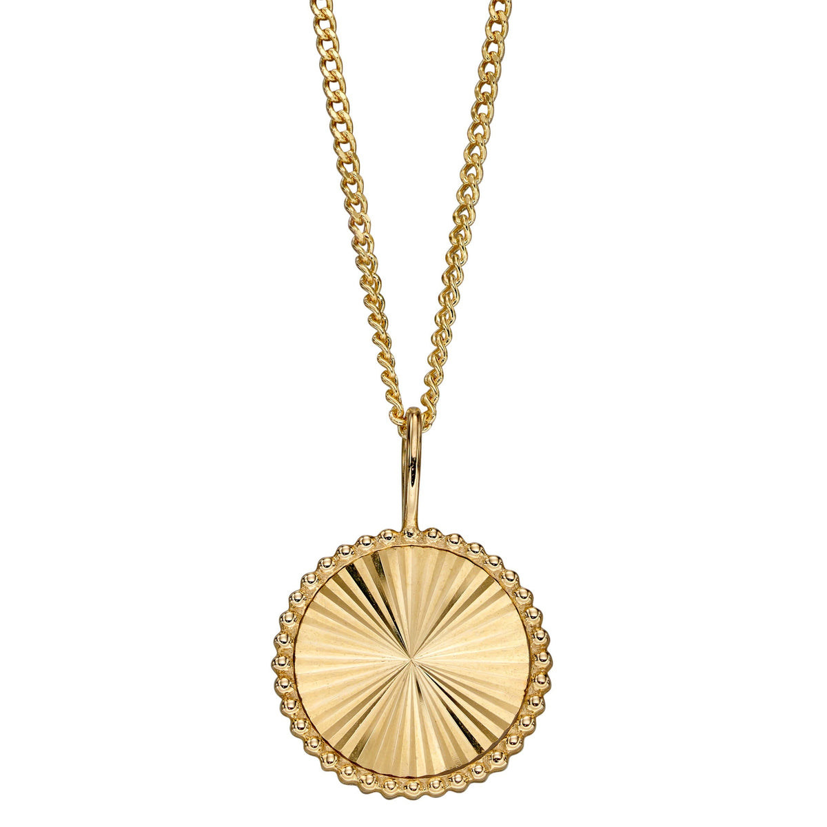 Colgante de disco con granulado de oro y superficie cepillada Elements