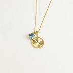 Elements Gold Granulation and Brushed Surface Disc Pendant