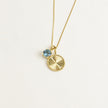 Elements Gold Granulation and Brushed Surface Disc Pendant