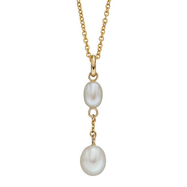 Elements Gold Freshwater Pearl Tier Drop Pendant