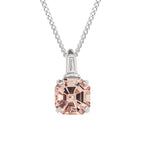 Elements Gold Asscher Cut Morganite Pendant with Diamond Bale