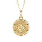 Elements Gold Bee Medallion Pendant