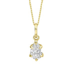 Elements Gold Pear Cut Solitaire Pendant