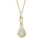 Elements Gold Pear Cut Knife Edge Pendant